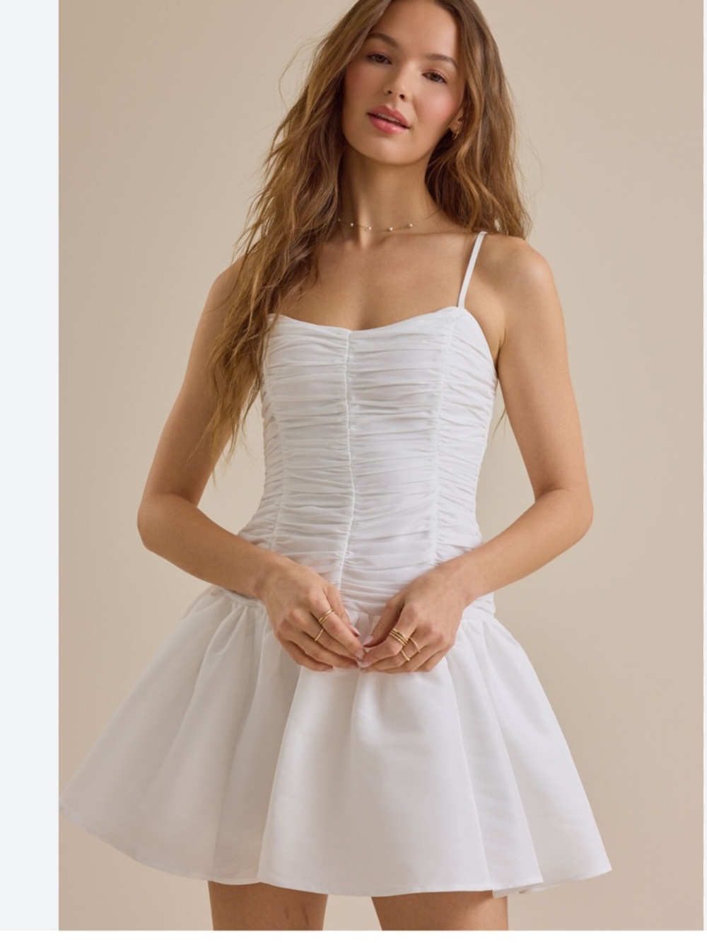 Altar'd State White Mariana Mini Dress size large NWT
